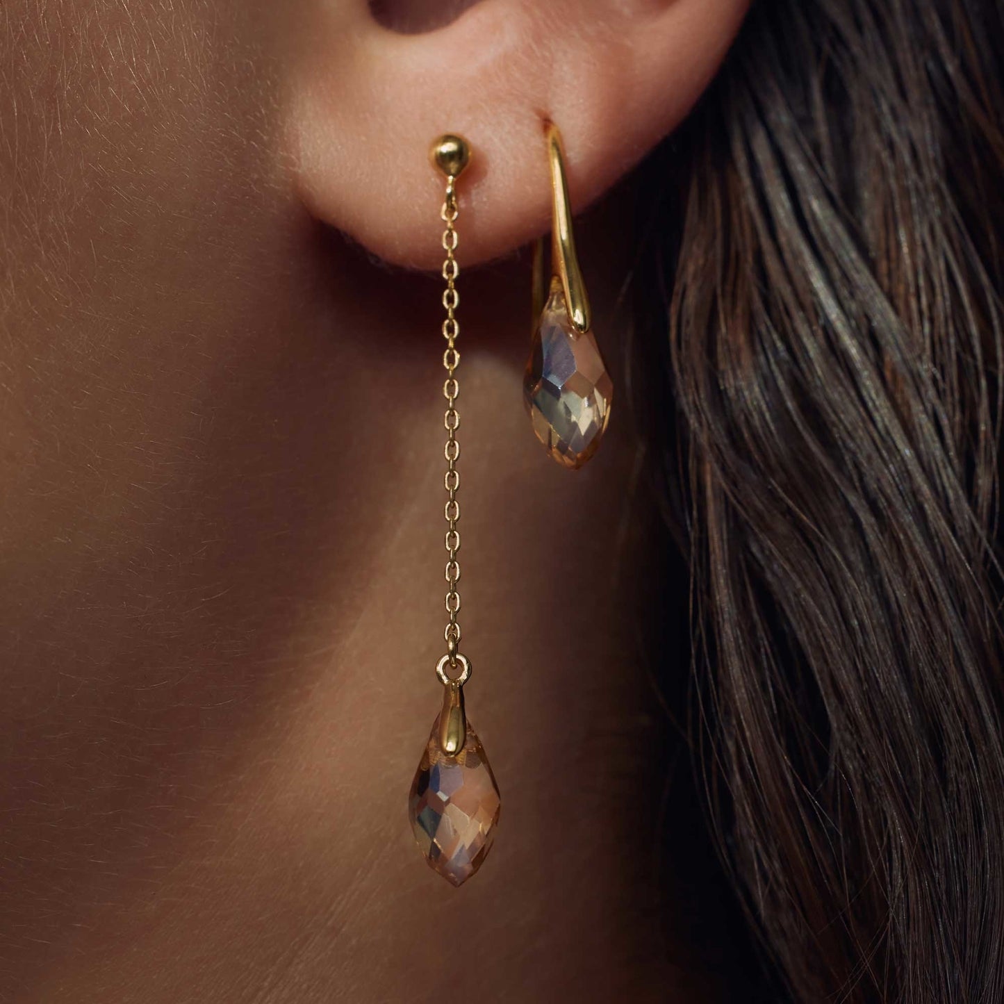 Sorprendimi 925 sterling silver gold plated earrings set - Parte di Me
