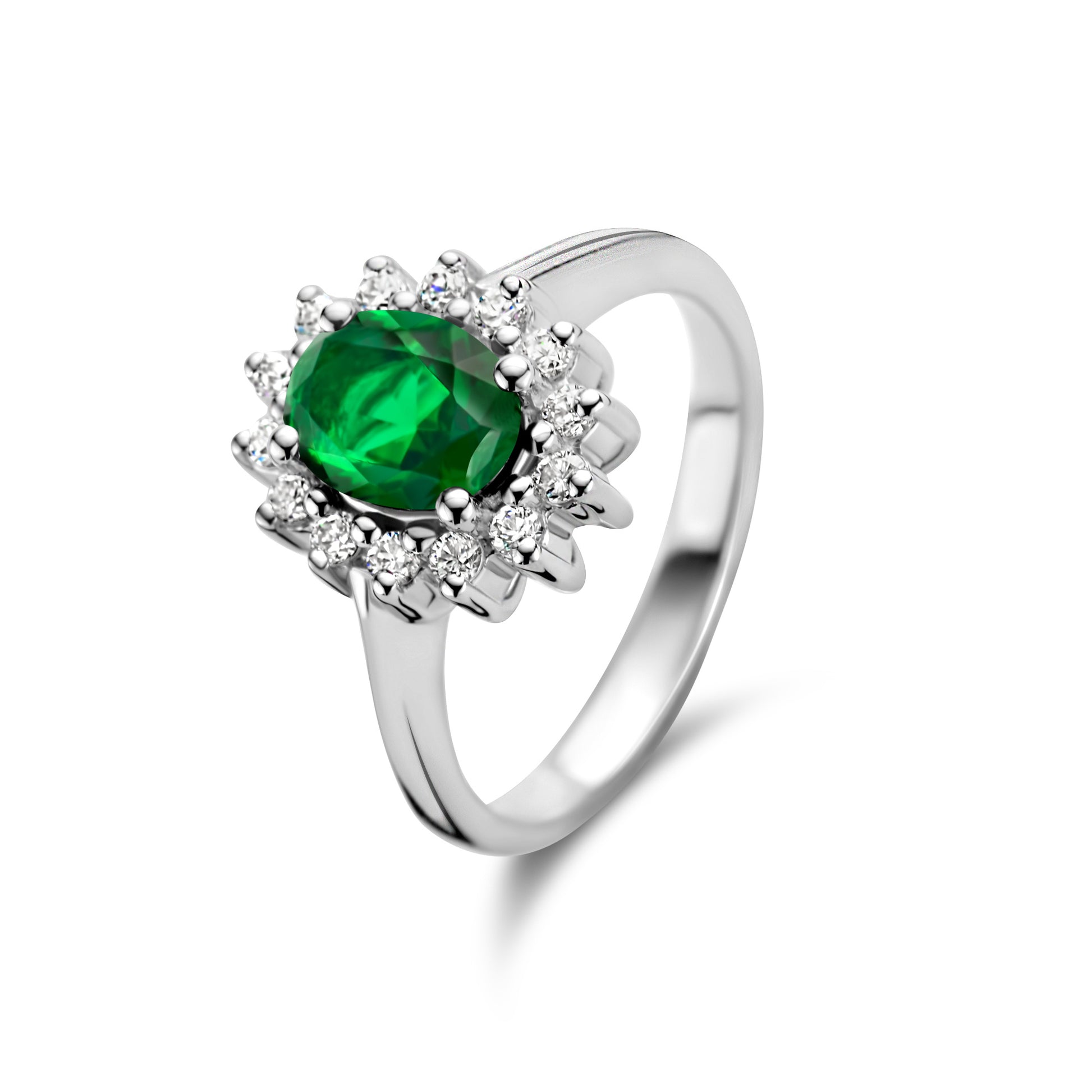Mia Colore Verdi 925 sterling silver ring with green zirconia stone - Parte di Me